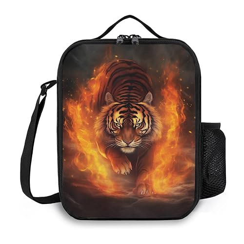 Ximjoju Insulated Lunch Bag, Reusable Portable Lunch Box With Shoulder Strap, Tiger Lunch Bag, Funny Cute Bento Lunchbox Cooler Thermal Meal Tote Kit