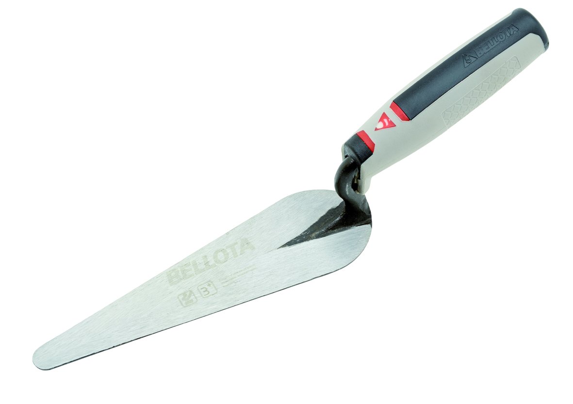 Cat's tongue forged trowel with bimaterial handle 180 x 50 mm