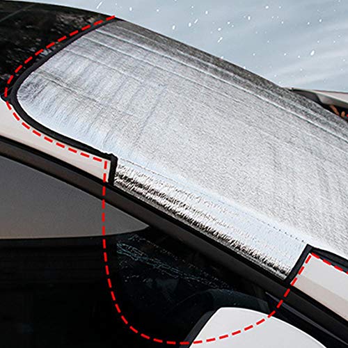 blue--net Car Windshield Snow Cover, Anti-Frost Car Front Windshield Cover, Vehicle Window Film Rainproof Antifreeze Snowproof UV Resistant Dustproof for Cars Trucks Vans - Thumbnail 4