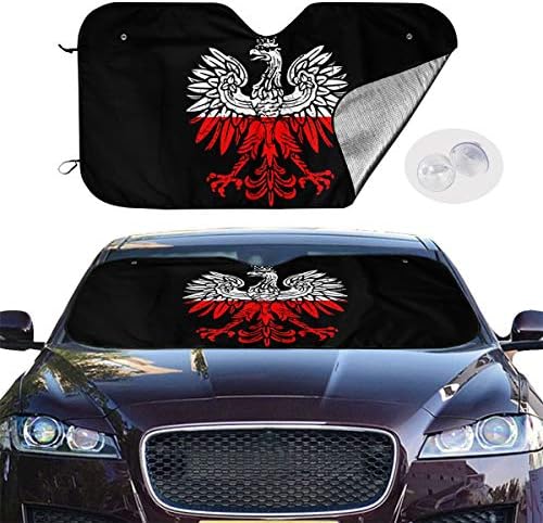 車用 大型家電 サンシェード フロントサンシェード ガラスカバー 遮光 シューズ バッグ 断熱 紫外線対策 暑さ対策 折りたたみ Bc カーサンシェード 簡単着脱 丈夫で長持ち 軽 普通車用700x1300mm 吸盤4個付 かわいい ポーランドフラグホワイトイーグル