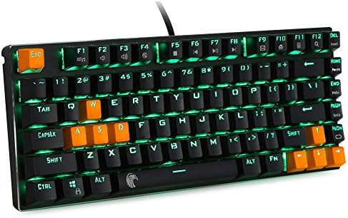 Easterntimes RGB 81 Keys Anti-Ghosting Mechanical Keyboard Colorful Backlit Gaming Keyboard with Blue Switches Transparent Light-permeable 9 DIY Key Caps Covers (Black)