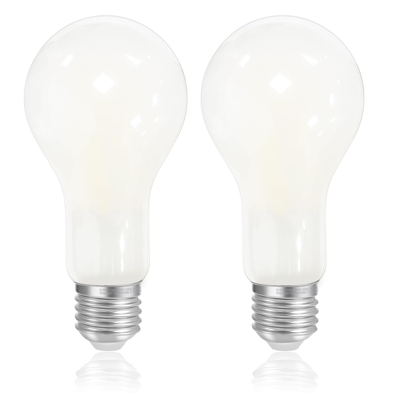 FLSNT E27 Screw Bulb 200W Equivalent, 3000LM Ultra Bright Edison Screw Bulb, 18W A70 E27 LED Bulb Warm White 3000K, Non-Dimmable, Frosted Glass, Pack of 2 — image 1