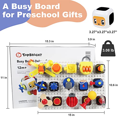 TOP BRIGHT Montessori Busy Board Plus Busy Cube for Toddlers 13