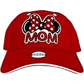 Disney Womens Minnie Mouse Mom Fan Baseball Hat, RED