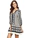 Floerns Women's Boho V Neck Vintage Print Dress Black L