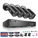 ANNKE 8-Channel HD-TVI 1080P Lite Video Security System DVR and (4) 1.0MP Indoor/Outdoor Weatherproof Cameras with IR Night Vision LEDs- NO HDD