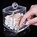 LAAT Acrylic Cotton Box Stems Holder Box Cotton-Pad Dispenser Transparent Storage Box Storage Case for Makeup Cosmetic (Not Include Cotton Swabs)