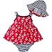 Gerber Baby Girls 3-Piece Sundress, Diaper Cover and Hat Set, Anchors, 18 Months
