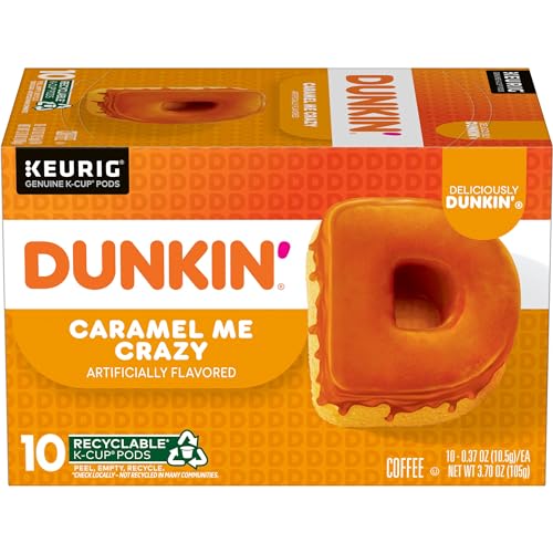 Dunkin' Caramel Me Crazy Flavored Coffee, 60 Keurig K-Cup Pods