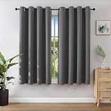 Joydeco Blackout Curtains 46x54 Inch 2 Panels Dark Grey Eyelet Thermal