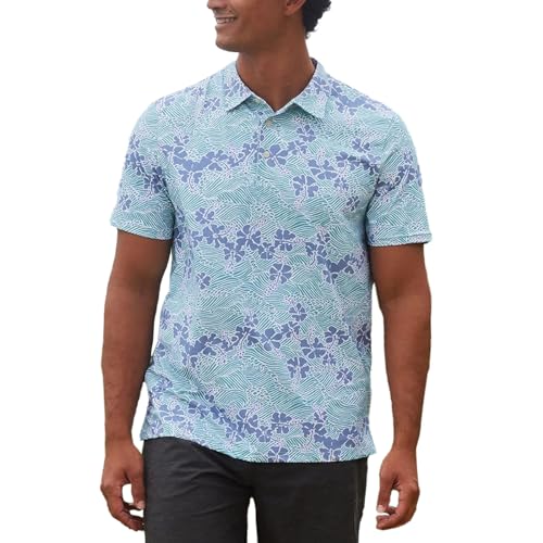 Reyn Spooner 50th State Waves Performance Polo