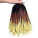 2 Pack Spring Twist Ombre Colors Bomb Twist Crochet Braids 8 inch Fluffy Soft Jamaican Bounce Synthetic Braiding Hair Extensions 30Strands/pack (8