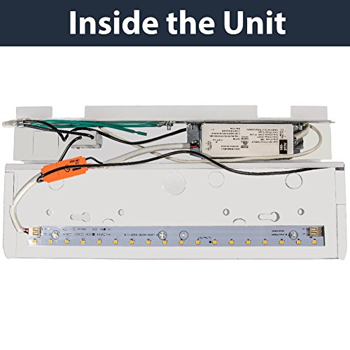 Hardwired LED Under Cabinet Task Lighting - 16 Watt, 24", 1150 Lumen, 3000K (Warm White), Metal Base Frost ...