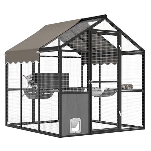 GarveeLife Aluminum Walk-In Large Outdoor Cat Enclosure, Large Outdoor Catio fo…