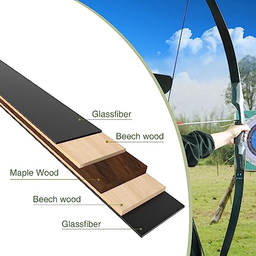 Black Hunter Takedown Recurve Bow, 60" Right Handed with Ergonomic