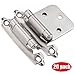 HY04 Cabinet Door Hinges (10 Pack (5 Pairs), Satin Nickel)