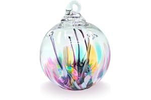 LUKE ADAMS GLASS Luke Adams Handmade Glass Gazing Balls for Garden on Clearance – Hand Blown Glass Gazing Ball for Yard Décor – Decorative Garden Globe (Wildflower)