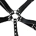 Mens Leather Full Body Chest Harness with Collar and Armbands Rivet Adjustable Buckle Straps Club Wear Costume