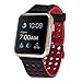 Lwsengme Silicone Sport Replacement Strap with Adjustable Buckle and Quick Release for Apple iWatch Series 2/ Apple Watch Series 1/ Nike+, 42mm - Black/Red