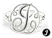Initial J Monogram Designer Silver-Tone Filigree Wire Bracelet by Jewelry Nexus