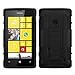 MyBat ASMYNA Car Armor Stand Protector Cover Rubberized for Nokia 520 Lumia - Retail Packaging - Black/Black