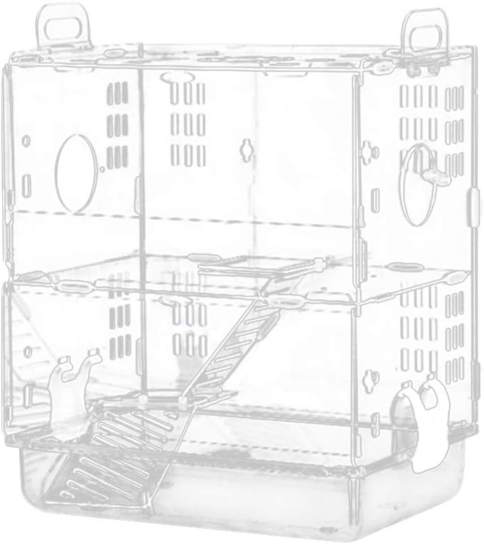 Hamster Habitat Cage Transparent Acrylic Double Layer Nest Gerbil Cage for Dwarf Syrian Mice Mouse