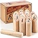 Skittles Yard Games Bowling Set, Outdoor Family Wooden Lawn Games, Made with Durable Rubber Wood with Canvas Bag for All Family Ages, for Kids to Learn Math and Social Skills