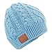 Tenergy Wireless Bluetooth Beanie Hat with Detachable Stereo Speakers & Microphone, Fleece-Lined Unisex Music Beanie for Outdoor Sports, Braid Cable Knit (Airy Blue)