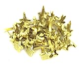 Bestartstore 6x10mm 200Pcs Gold Tone Metal Stars Shape Brad Paper Fastener Scrapbooking Card Making Art Craft Brads