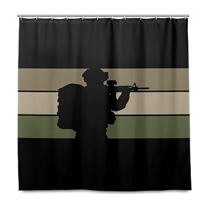 Amazon Com Water Repellant Soldier Infantry Shower Curtain Sets
