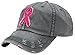 Funky Junque Women’s Breast Cancer Awareness Pink Ribbon Logo Hope Shredded Baseball Hat Cap