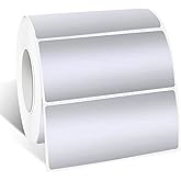 Yeachlaing 1" x 2" Silver Thermal Label Stickers,Waterproof Thermal Printer Sticker Labels for Gift Wrapping, Self-Adhesive Name Price Tag DIY Custom Logo Design (500 pcs,Silver)