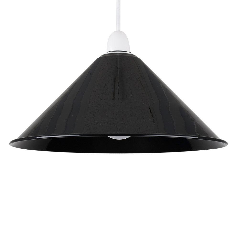 Retro Style Coolie Tapered Metal Ceiling Pendant Light Shade in a Gloss