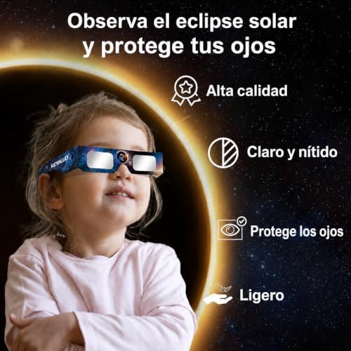 Solar Eclipse Glasses Approved, pacote de 2026 de 12 óculos para visão direta do sol, ISO 12312-2:2015(E) e certificado CE