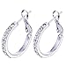 Fashion Small White gold plated Hoop Earrings Cubic Zirconia For Women Teen Girls
