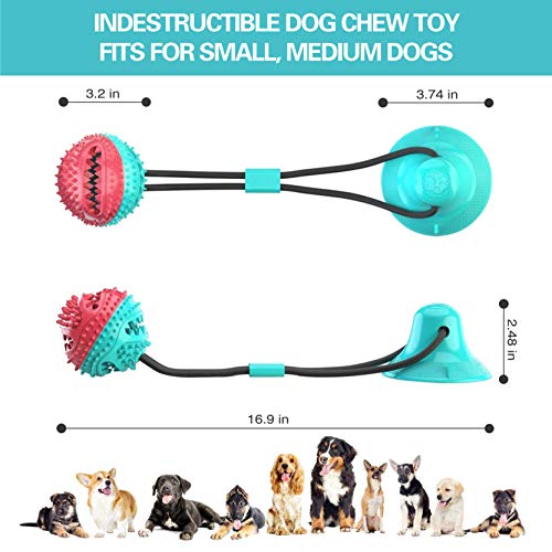 CPFK Dog Chew Suction Cup Tug of War Toy Multifunction Interactive Pet