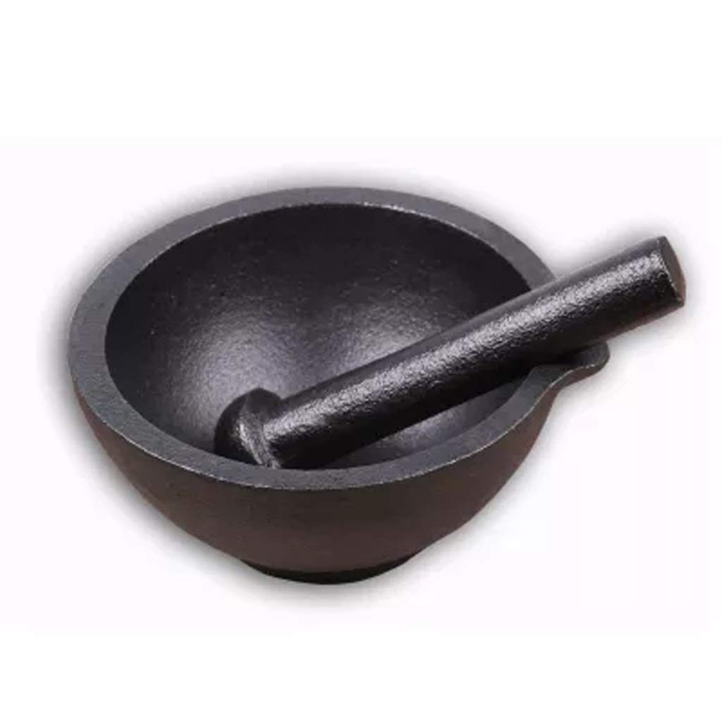 ZTMN Cast Iron Mortar and Pestle,Grinding Blender Bowl,Grinder & Crusher,Mixing Bowl,Spice Grinder,P