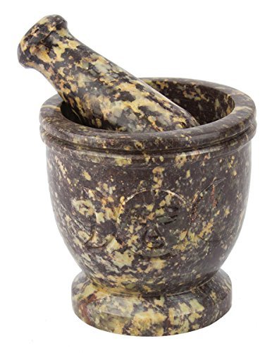 AzureGreen LMS22 Triple Moon Soapstone Mortar & Pestle