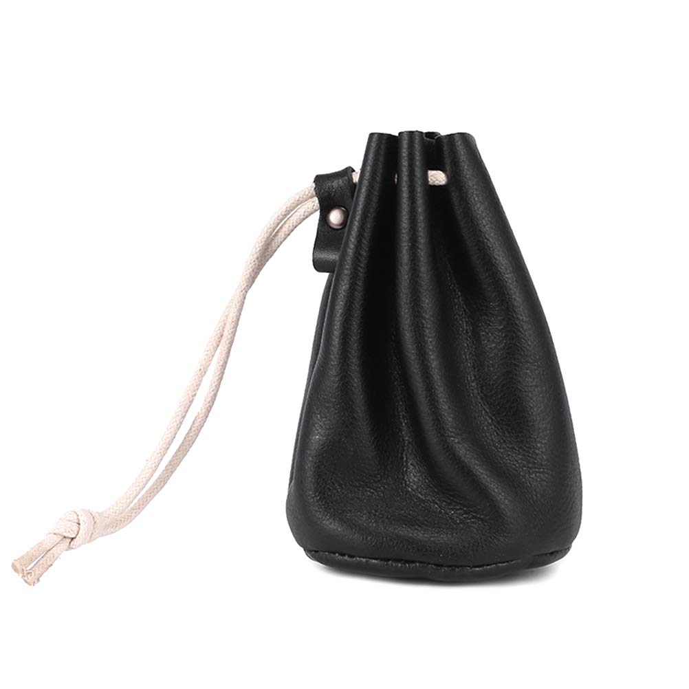 Purse - Leather Bag with Drawstring. Mini Leather Purse for Storing Keys, Lip Bar
