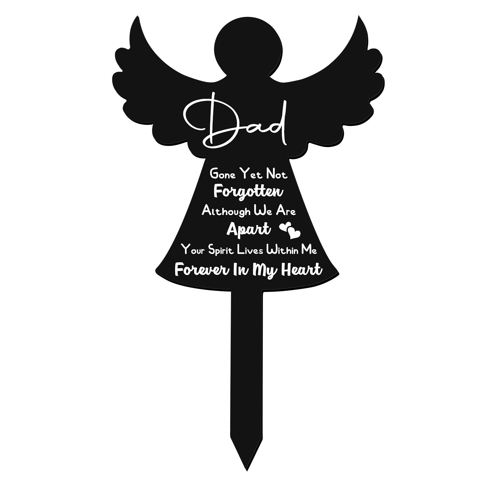 Photo 1 of Roowest Memorial Stakes Cemetery Grave Plaque Stake Markers Angel Plaques for Outdoors Acrylic Sympathy Waterproof Garden Decorations Yard(Dad Style)