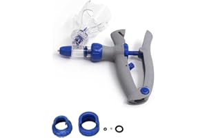 MOKERNALI 5ML Livestock Syringe, Cattle Syringe Gun, Continuous Adjustable Accurate Cattle Syringe Gun with Bottle Insertion Design for Cattle Goat Pig Cow, Automatic Self Refill Syringe for Livestock