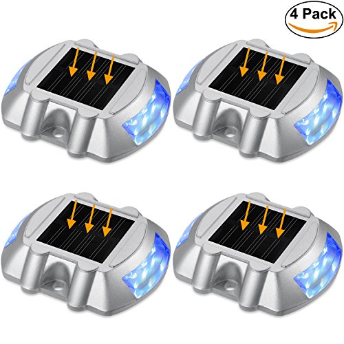 Solar Dock Lights LED Deck Lights Step Driveway Solar Lights Waterproof Security Lights(4 Pack)