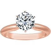 Houston Diamond District Round Cut Diamond Solitaire Engagement Ring 6 Prong Very Good Cut (J-K Color, I2 Clarity)