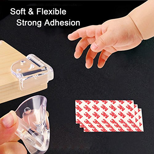 Baby Proofing Clear Corner Guards, 16 PCS Child Safety Table Corner Protectors Transparent, VIVIEU Anti-Collision Furniture Table Bumpers for Kids, Prevent from Head Injury and Bruises - Thumbnail 3
