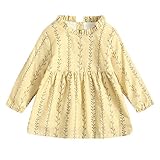 Baby Toddler Girl Dress, Printed Long Sleeve Cotton Princess Skirt for 9M-4Years