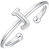 GLIJWELE 925 Sterling Silver Rings - Adjustable Initial & Stackable Cute Rings for Women - Jewelry Gifts