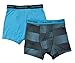 Calvin Klein Boys 2 Pack Baby Cyan & Black Print Athletic Boxer Briefs