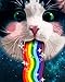 iHeartRaves Rainbow Kitty Neck Gaiter Mask Full Face Covering - Cool Breathable Lightweight Fabric Mouth Gator for Men & Women