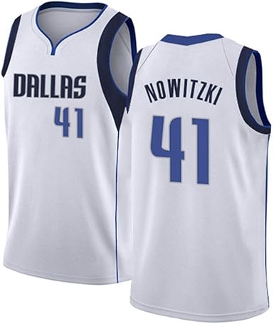 NBA Dallas Mavericks 41# Nowitzki Camiseta de Baloncesto para Hombres Nuevo Tela Bordada Camiseta Deportivas de Jersey Swingman: Amazon.es: Ropa y accesorios