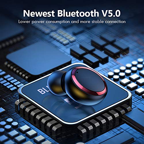 gdfh Bluetooth 5.0 Wireless Earbuds with Wireless Charging Case Waterproof TWS Stereo Headphones in Ear Built in Mic Headset Premium Sound with Deep Bass for Sport